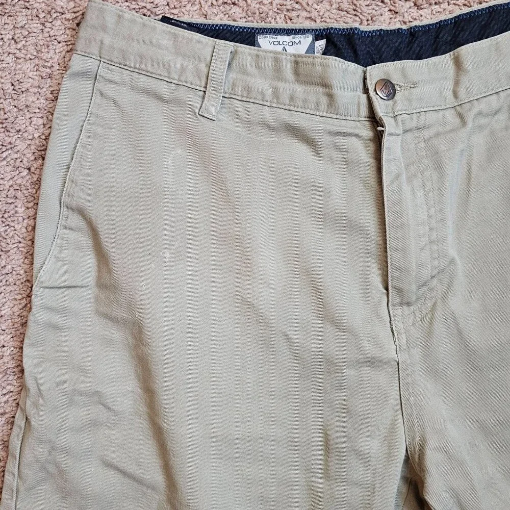 Volcom Chino Shorts Mens 34 Act 36 Tan Stretch Modern Fit Casual Skater Outdoors - Picture 3 of 11